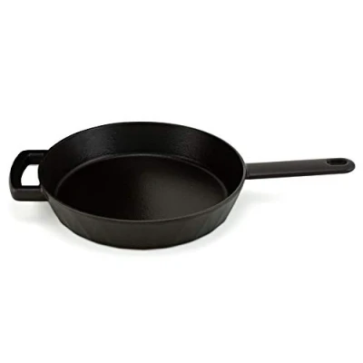Image of HearthStone Cookware Diamond Enamelled cast Iron Frying pan, Satin Black, 24 cm. for All Surfaces, Including Induction and Oven.