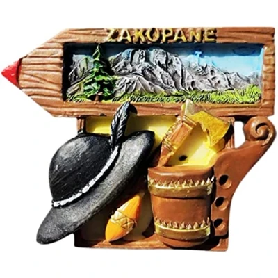 Image of Zakopane Poland Magnet Fridge Refrigerator Decoration Sticker Souvenir Resin Crafts Kitchen Whiteboard