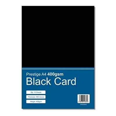 Image of Prestige A4 Black 400gsm Thick Craft Card 10 Sheets per Pack