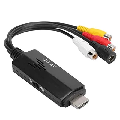 Image of HDMI to RCA Converter Adapter Cable, 1080P AV 3RCA CVBs Support Audio Video Composite for PC, Laptop, HDTV, DVD, VHS, VCR, PS3
