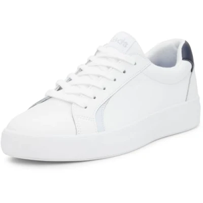 Image of Keds Women&#039;s Pursuit Lace Up Sneaker, White/Blue Leather, 6 UK