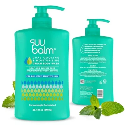 Image of Suu Balm Itch Relief Shower Gel Psoriasis Eczema Body Wash Dry, Sensitive Skin Treatment (840ml)
