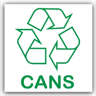 Image of Platinum Place Cans Recycling Adhesive Sticker Recycle Logo Sign Environment Label