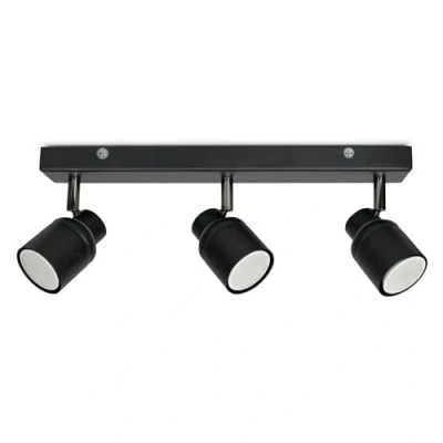 Image of 3 Way Bar Ceiling Spotlight Adjustable GU10 IP44 Rated Bathroom Lamp Spot Light Matt Black