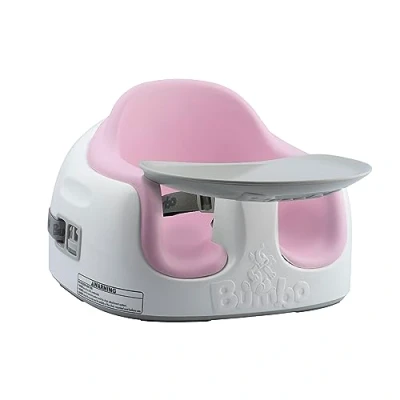 Image of Bumbo Booster Seat with Removable Tray for Toddlers &amp; Babies Between 6 to 36 Months Baby Dining Chair Safety Harness Multi Purpose Floor Cradle Pink