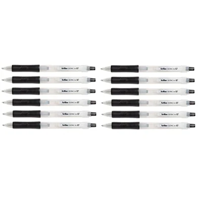 Image of artline Geltrac Lite Medium 0.7mm Ball Retractable Gel Ink Roller Black 12 Pack