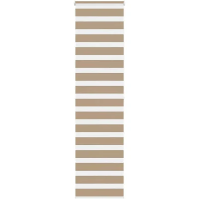 Image of vidaXL Zebra Blind Sand Brown 60x200 cm Fabric Width 55.9 Polyester