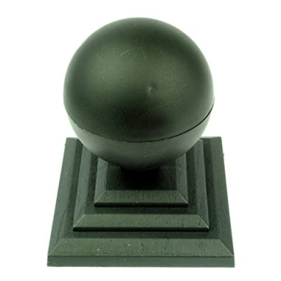 Image of 2 x Linic Black Sphere Top Fence Finials &amp; 3&quot; Post Caps. (GT0026). UK Made. Free Postage