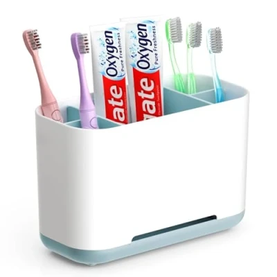 Image of GlasFlength Toothbrush Holder and Made of Food Grade Silicone, Ideal for Bathrooms with Drain Non Slip Function, Black
