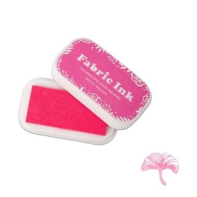 Image of Sicheii Ink Pads for Rubber Stamps, Stamp Pad Fabric Wood Paper Stamping, Washable Fingerprint Thumbprint Pad, Craft Stamps Partner DIY Color (Pink)