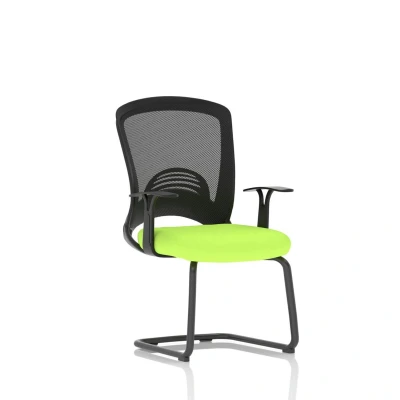 Image of Astro Visitor Fabric Seat Myrrh Green Cantilever Leg Mesh Chair