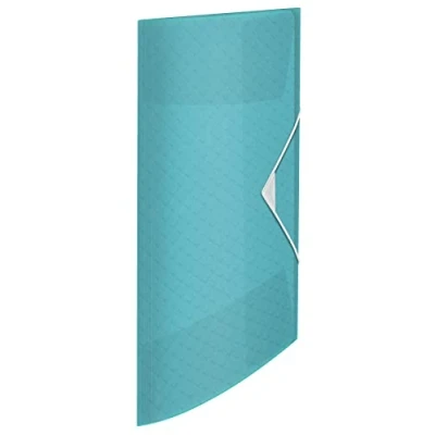 Image of Esselte 3 Flap Plastic Folder, Holds 150 Sheets of Paper, A4, Document Storage Organiser, Home/Office, Embossed Pattern, Colour&#039;Breeze Range, Blue, 626222