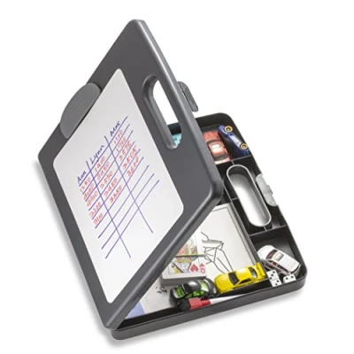 Image of Officemate Clipboard Box for Activities with Dry Erase Board, Letter/A4 Size, Charcoal (83383)