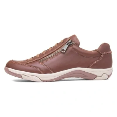 Image of Free Spirit Hadlee Women&#039;s Brown Leather Zip Side Trainers (Monks Robe, UK Footwear Size System, Adult, Women, Numeric, Medium, 6)