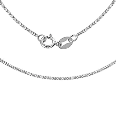 Image of Carissima Gold Women&#039;s 9 ct White 1 mm Diamond Cut Curb Chain Necklace of Length 51 cm/20 Inch