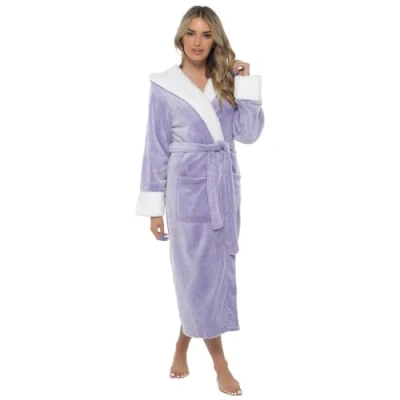 Image of Ladies Shimmer Fleece Robe LN526 Heather 8 10