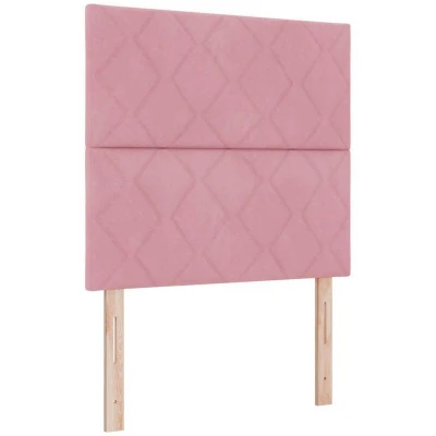 Image of Led Headboard Diamond Blocks Design Pink 90 cm Velvet Vidaxl