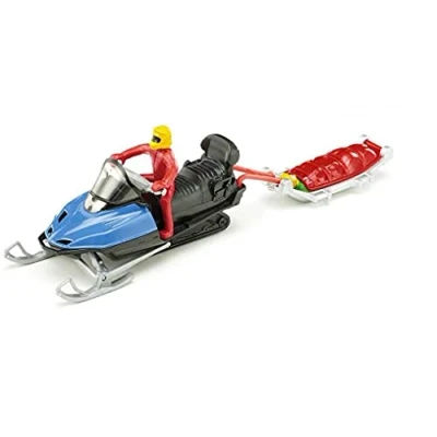 Image of siku 1684 Blister 1684Snow Mobile with Rescue Sledge, Multicoloured