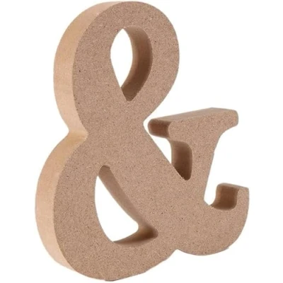 Image of Wooden MDF Letter &amp; Size 13cm Arts Crafts Personalized Name Free Standing Letters (&amp;)