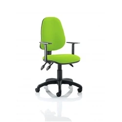 Image of Eclipse Plus III Lever Task Operator Chair Bespoke with Height Adjustable Arms In Myrrh Green
