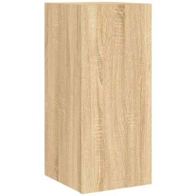 Image of vidaXL TV Wall Cabinet with LED Lights Sonoma Oak 30.5x35x70 cm