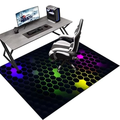 Image of Protective Floor Protector Mat, Office Chair Mat for Carpeted Floor, Gaming Non Slip, Carpet Low Pile Carpets, Computer Desk Chairs 160 x 200 cm