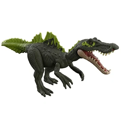 Image of Mattel Jurassic World Dominion Roar Strikers Ichthyovenator Dinosaur Action Figure, Roaring Sound, Chomp Attack, Physical &amp; Digital Play, 4 Years Up, HDX44