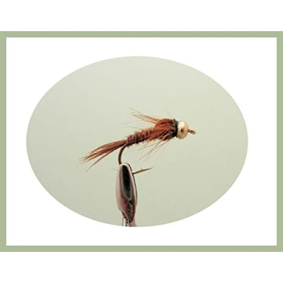 Image of Gold Head Pheasant Tail Nymph Trout flies, 12 Pack Mixed 10/12/14/16, Fly Fishing