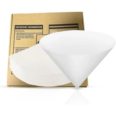 Image of Abbey 50 Deep Fat Fryer Cooking Oil Filter Paper Non Woven Commercial Kitchen Cone Enhance Taste Disposable for Restaurants, Cafes, Hotels 25.4x25.4x25.4cm