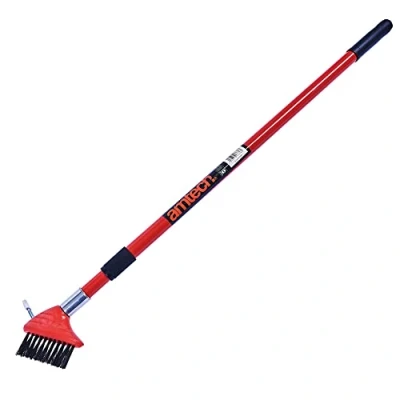 Image of Amtech Patio Cleaner Brush for Driveways, Patios, Paving Slabs, and Decking, Heavy Duty DIY, Angled Wire Deep Clean, Easy to Use, Extendable Telescopic Handle (35)