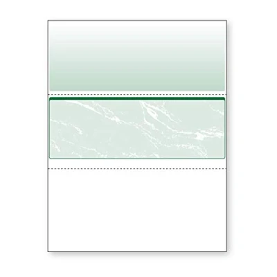 Image of DocuGard Green Marble Middle Check, 8.5 x 11 Inches, 24 lb, 500 Sheets, 1 Check Per Sheet (04510)