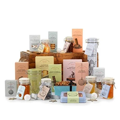 Image of Cartwright &amp; Butler The Rosedale Wooden Crate Hamper Food Mother&#039;s Day Luxury Confectionery Gift Baskets Happy Birthday Anniversary Thank You Congratulations