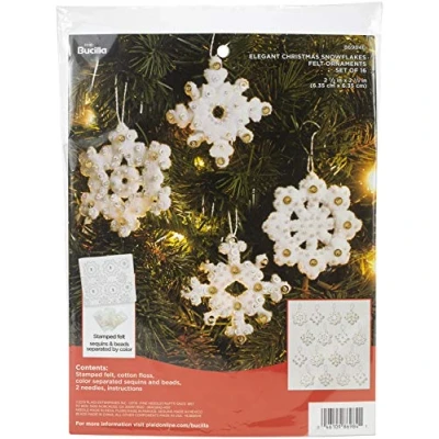 Image of PLAID ENTERPRISES Felt Ornament KIT, Elegant Christmas Snowflakes, One Size