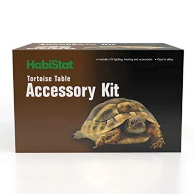 Image of Habistat Tortoise Table Accessory Kit Includes Reflector Clamp, UV Basking Lamp, Compact Thermometer, Pool x2, Earth Pro A, CA, Flowerboost &amp; Cleaner Easy Set Up