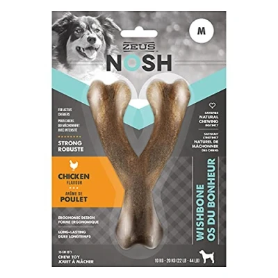 Image of Zeus NOSH STRONG Dog Chew Bone Chicken Flavour, Wishbone, Medium