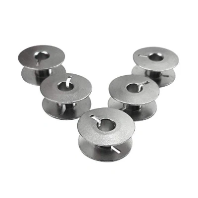 Image of Runnertools 5 metal bobbins (bottom thread) for Riccar and Veritas sewing machine.