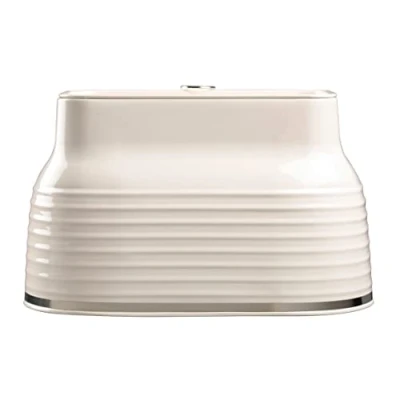 Image of Daewoo Sienna Collection Bread Bin, Large Capacity Food Storage Container With Removable Lid, Cream