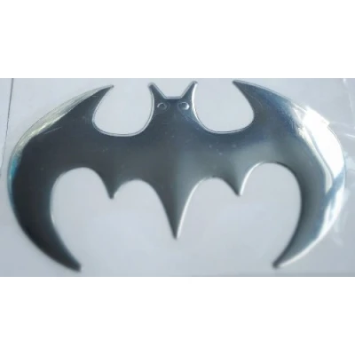 Image of BATMAN Car Emblem Badge Decal 3D Silver / Chrome