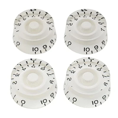Image of Musiclily Pro Left Handed Metric Size 18 Splines Guitar Speed Control Knobs for Epiphone Les Paul SG Style, White (Set of 4)