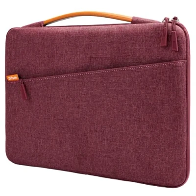 Image of JETech Laptop Sleeve for 13.3 Inch MacBook Air/Pro, 14 Pro (M4 / M3 M2 M1, 2021 2024), Waterproof Bag with Portable Handle and Pocket, Compatible 13 13.6 Notebook (Red)