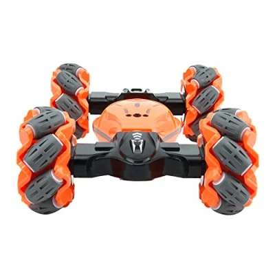 Image of CMJ RC Cars Transformable Stunt Car 4WD 2.4GHz Double Sided Rotating Off Road Vehicle 360 Flip, Rechargeable Toy for Boys &amp; Girls Birthday (Orange)