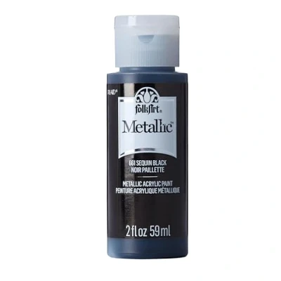 Image of Folk Art Acrylic Paint, Black (Sequin Black), 2 oz