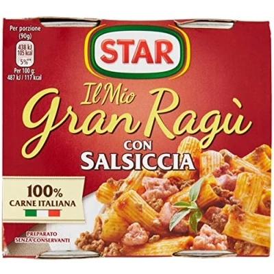 Image of Star Gran Ragù Ragu&#039; Sauce with Sausage 180gr x 2, Pack of 2