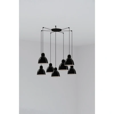 Image of Venice 7 Light Cluster Pendant Ceiling Shiny Black