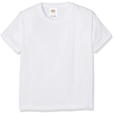 Image of Fruit of the Loom Unisex Kids Valueweight Short Sleeve T Shirt, White, 9 11 Years (Manufacturer Size:32)