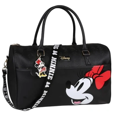 Image of Disney Minnie Mouse Black Travel Bag, Sports Hand Luggage 45x17x28cm (Minnie Black)