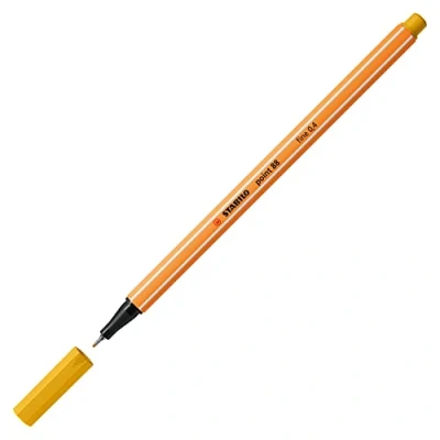 Image of STABILO Pack of 3 Felt Tip Pens with Fine Stitch 88, Curry Yellow