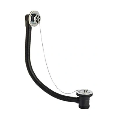 Image of Bristan W BATH10 C Bath Waste with Brass Slotted C, Chrome, Plug and Chain