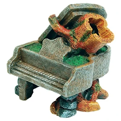 Image of Aqua Spectra Sunken Piano with Trunk Aquarium Ornament