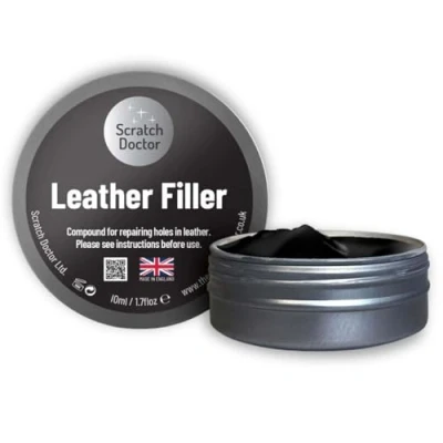 Image of Scratch Doctor Leather Filler Repair Compound Fill Holes Cracks Scratches Scuffs on Furniture Car Seats Shoes and Bags (Black, 10ml)